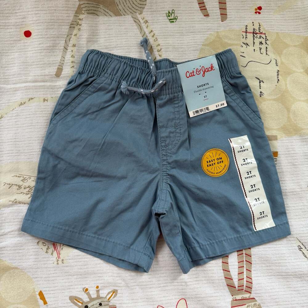 Cat & Jack Toddler Boys Blue Flexible Drawstring Shorts - Size 2T